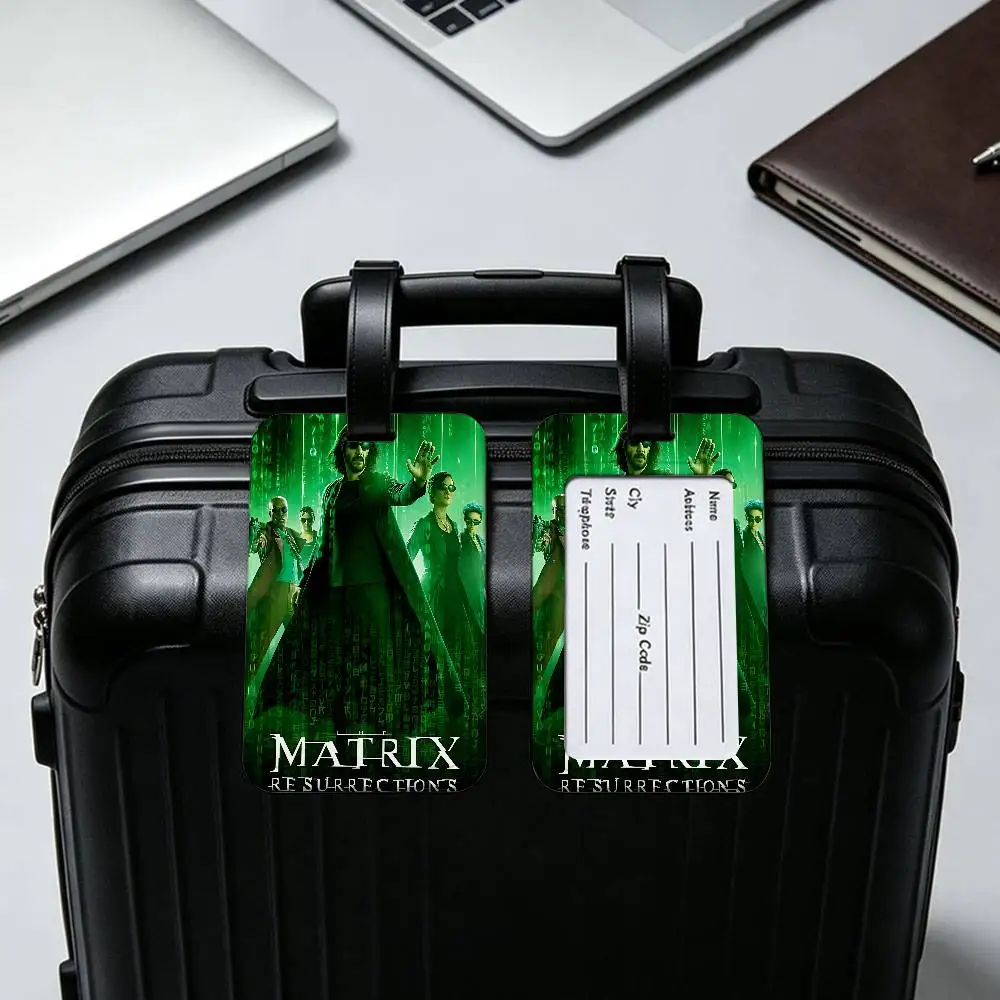 Science fiction action movie The M-Matrix Portable Anti lost Luggage Name Tag PVC Information Card Sleeve Suitcase Travel Label