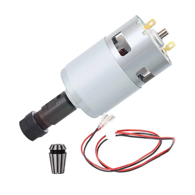 775 Spindle Motor DC 12V-24V 20000 RPM Electric Motor Ball Bearing Large Torque High Power Spindle for CNC 3018 Engraver