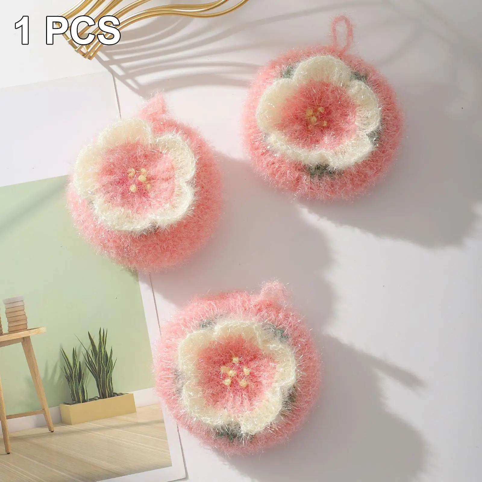 Sakura Shape Dish Cloth General Purpose Cleaning Dishcloth Heavy Duty Deep Cleaning Kitchen Cleaning Wiping Rags for Bathroom