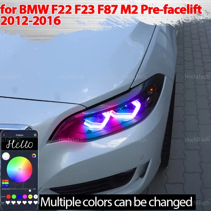 

For BMW 2 Series F22 F23 F87 M2 Pre Facelift 2012-2016 Dynamic LED Ring Angel Eyes Phone APP control remote flashing Rings