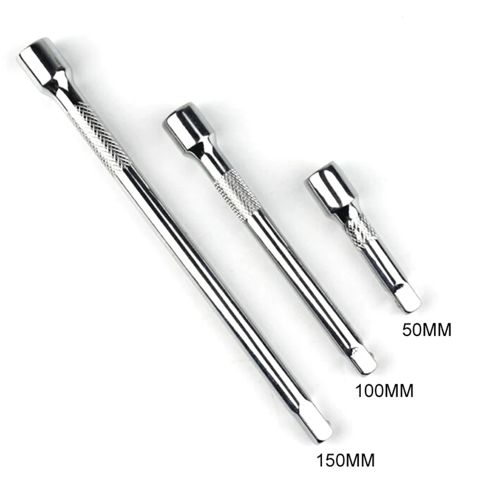 1pcs 1/4 Inch Socket Ratchet Wrench Extension Bar 50/100/150mm Long Bar Steering Sleeve Connecting Rod Socket Extender Hand Tool