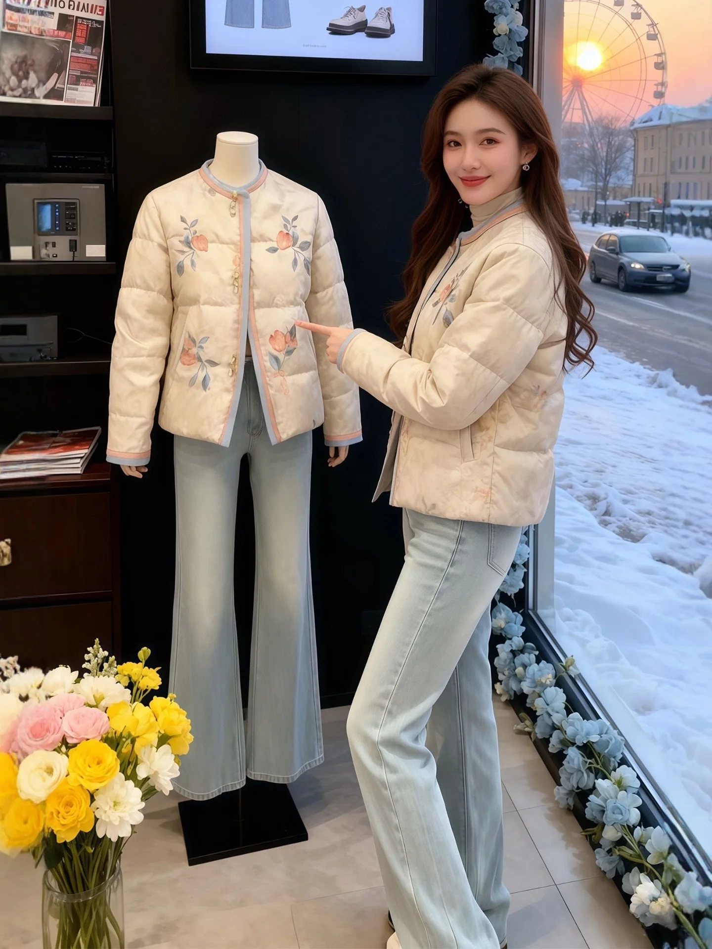 

New Chinese Sle ort Cotton Jaet Women's Winter Warm Fluffy Outerwear Faionable Large Size Comfortable Cotton Coat