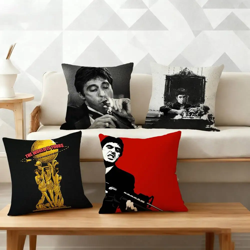 

Classic Crime Movie S-Scarface Pillow Case for Sofa Living Room Home office Decor Protective Cover