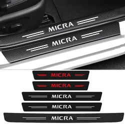 Car Decals for Nissan Micra Emblem Rear Trunk Door Threshold Stickers Anti Scratch Protective Film Bumper Guard Pedal Decor
