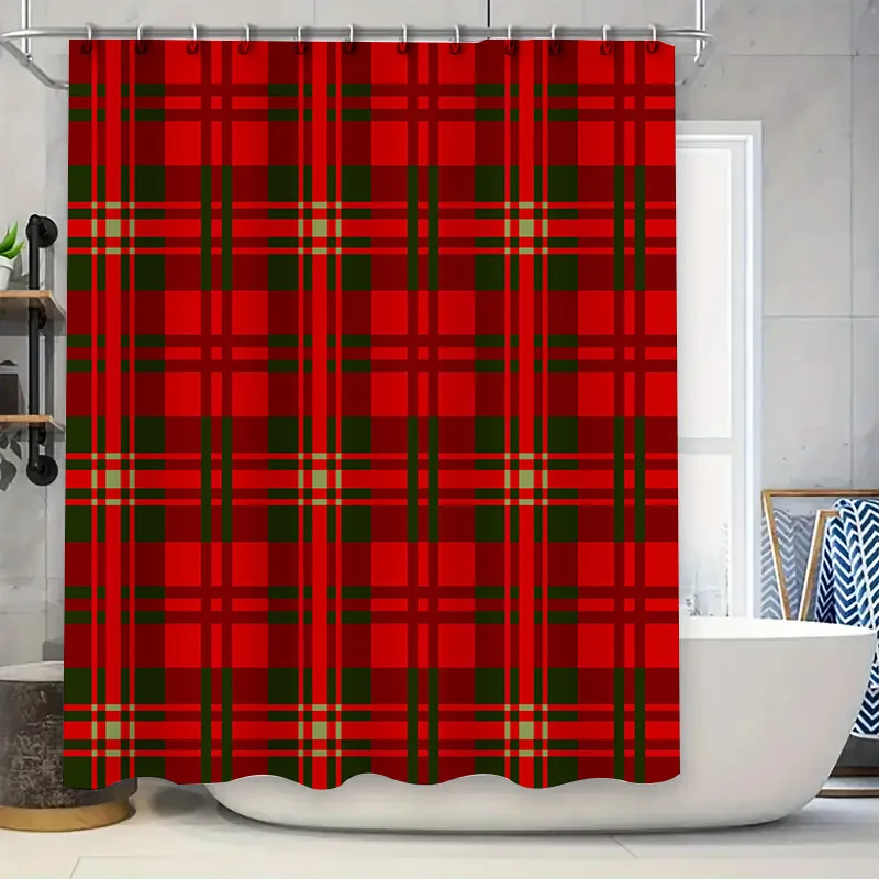 Juego de alfombras de baño a cuadros, alfombras de baño antideslizantes de algodón de rizo con lazos para decoración de área de ducha de bañera, 5 piezas en marrón, naranja, verde, Bla