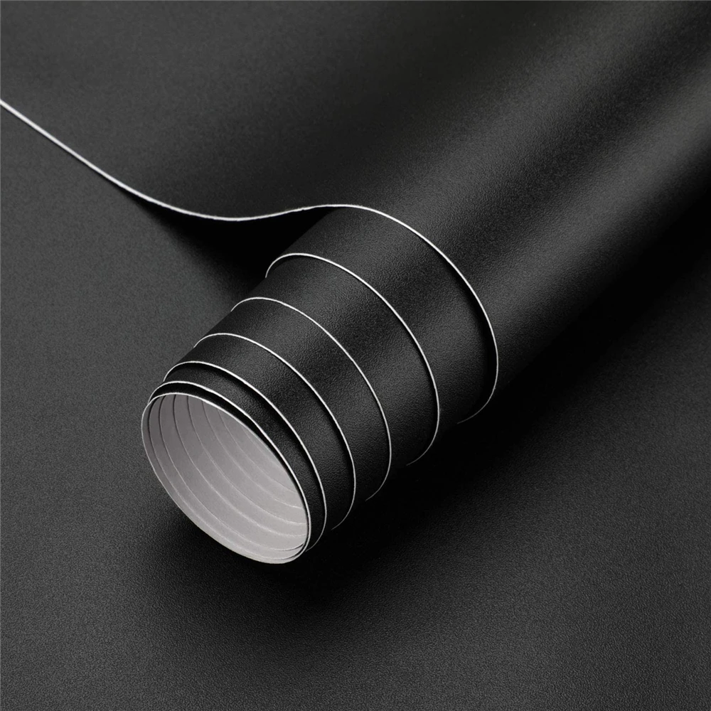 Matte Black Self-adhesive Wallpaper for Walls In Rolls Kitchen Cabinet Sticker Furniture Wall Decorations Living Room Cupboards