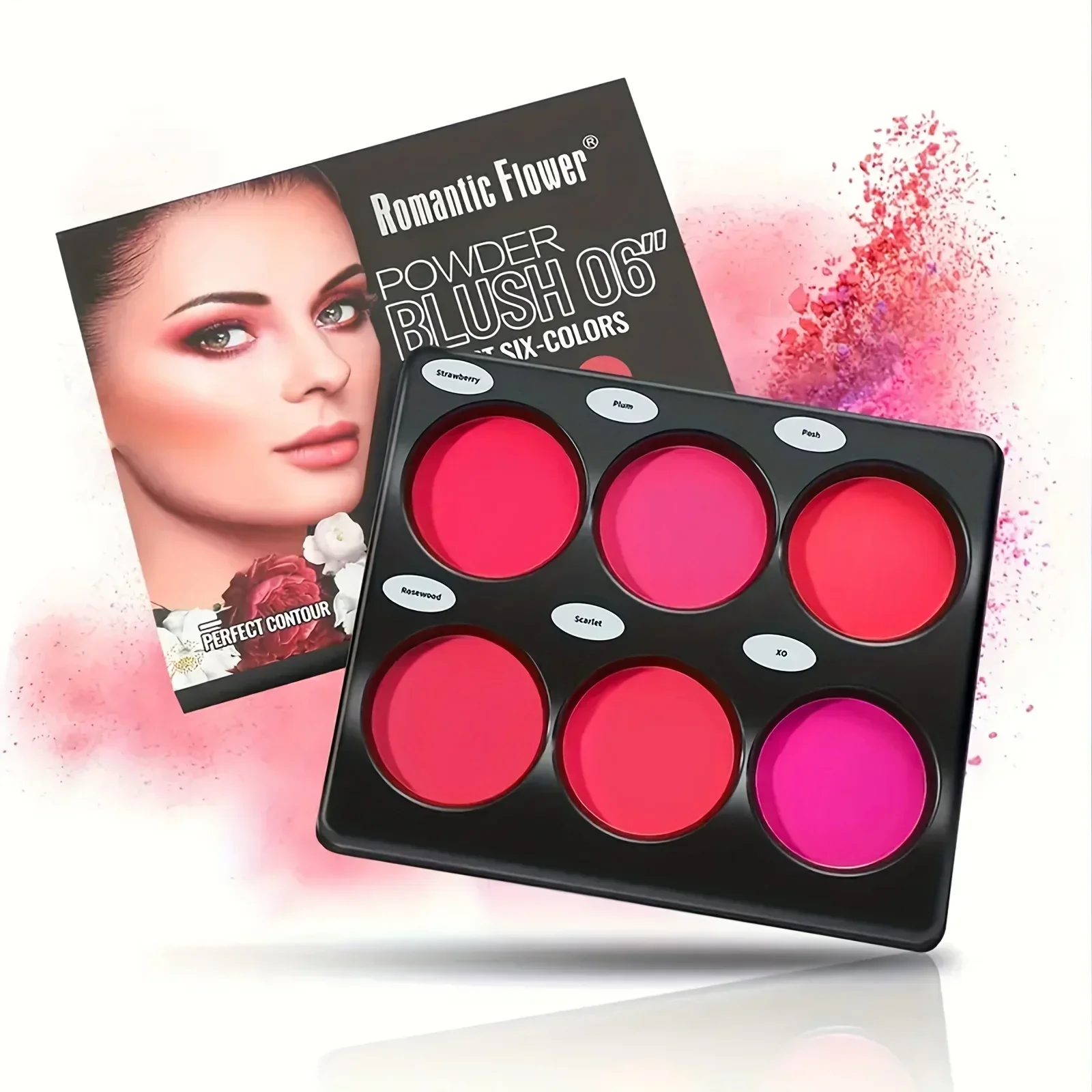 6-Farben-Rouge-Palette, natürlich getönte Lidschatten-Palette und matte Rouge-Palette. Leicht und atmungsaktiv, geeignet für Wange und e