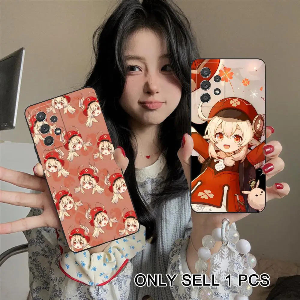 Game GI Klee Phone Case for Samsung Galaxy A57 56 55 54 53 52 51 37 36 35 34 33 32 31 5G Soft TPU Shockproof Cover