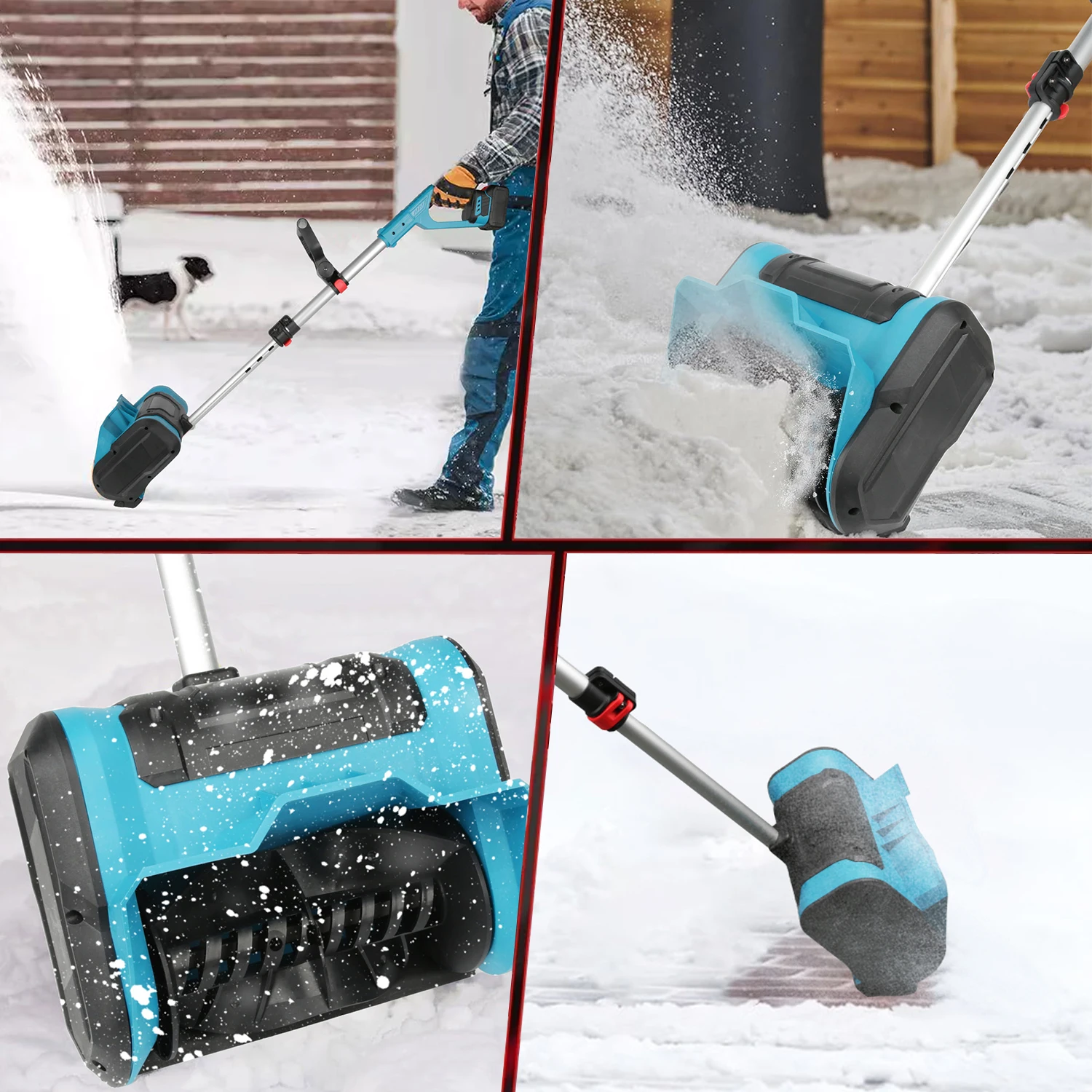 Brushless/Brushed 1000W Electric Snow Plow Snow Sweeper 250mm Digital Cordless Snow Shovel Clean Street Courtyard For Makita 18V