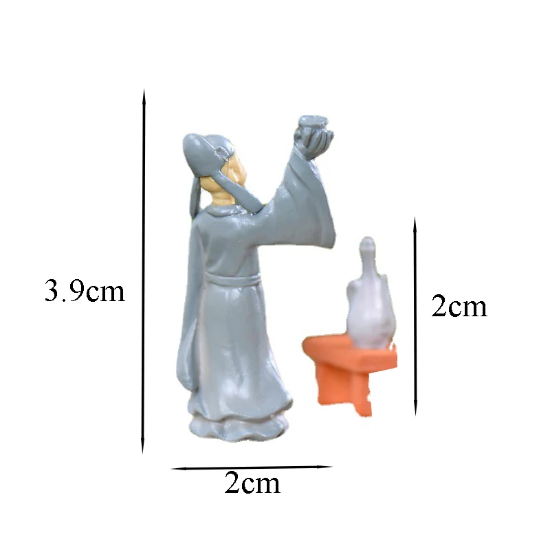 2sets Poet Man Fisherman Fisher Boatman Waterman Statue Little Figurine Resin Crafts Figure Ornament Miniatures Zakka