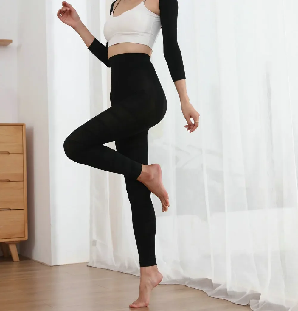 Leggings dimagranti a vita alta di grandi dimensioni 3XL Pantaloni a pressione senza cuciture da donna Compressione addominale stretta con gamba sottile elastica ritagliata