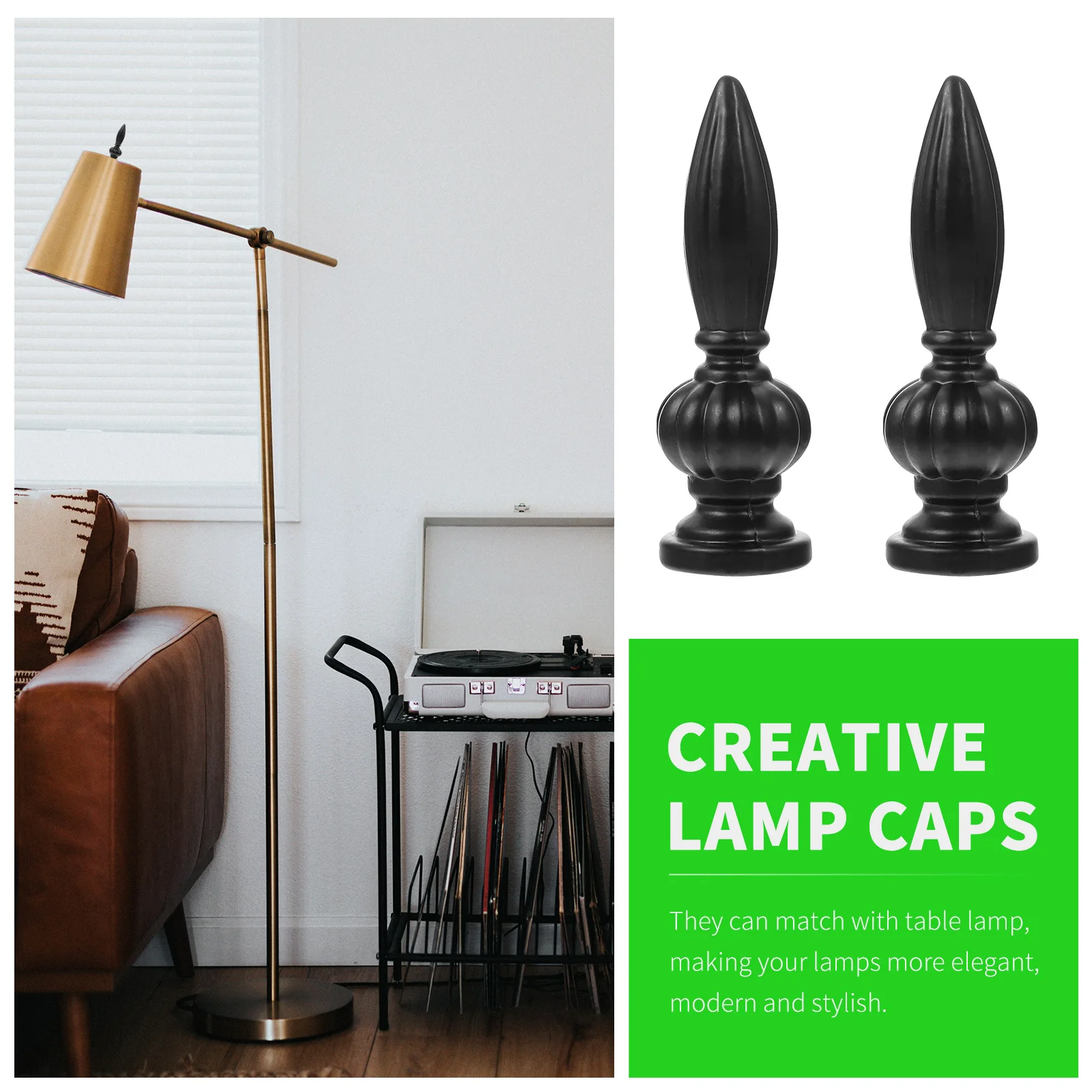 

2Pcs Zinc Alloy Lamp Finials Stylish Modern Decorative Lamp Shade Accessories Floor Table Light Lampshade Finials