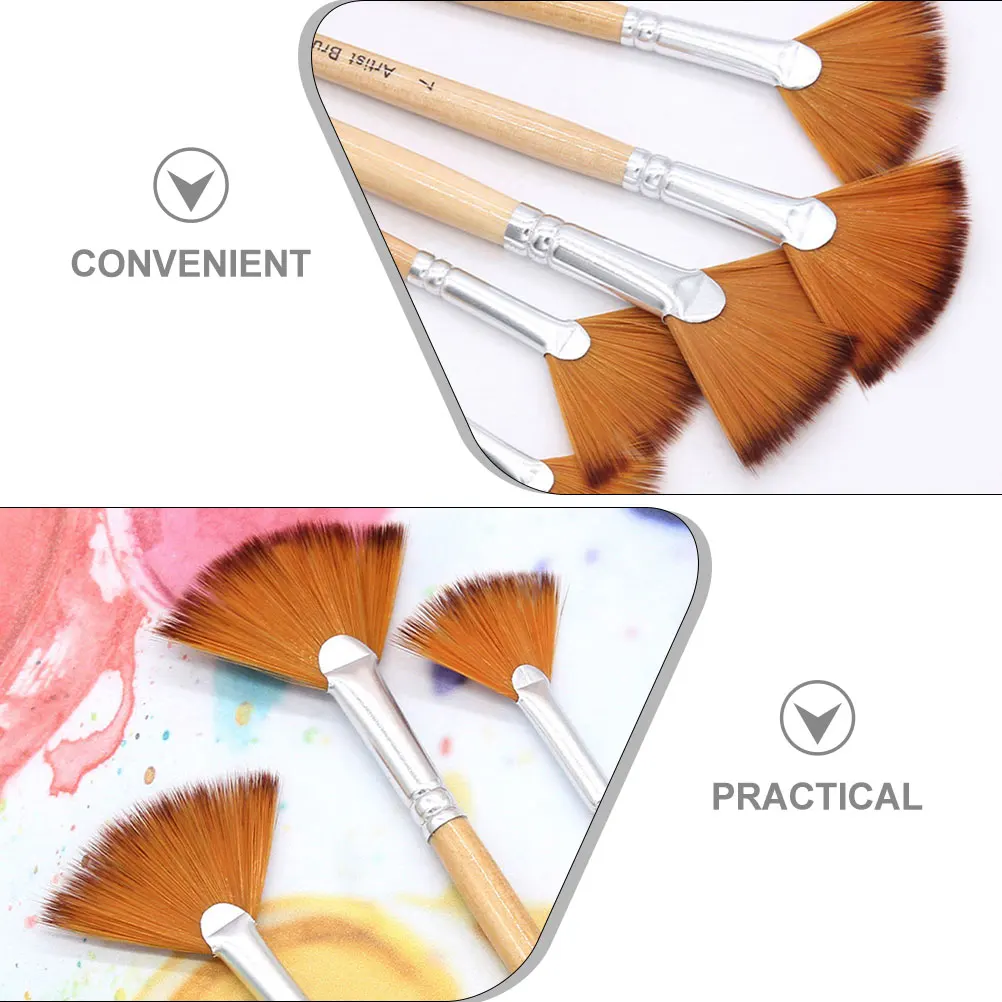 

10pcs Artist Portable Watercolor Paint Brush Set Flat Designed Ergonomic Painting Supplies For Stencils Acrylic Fabric