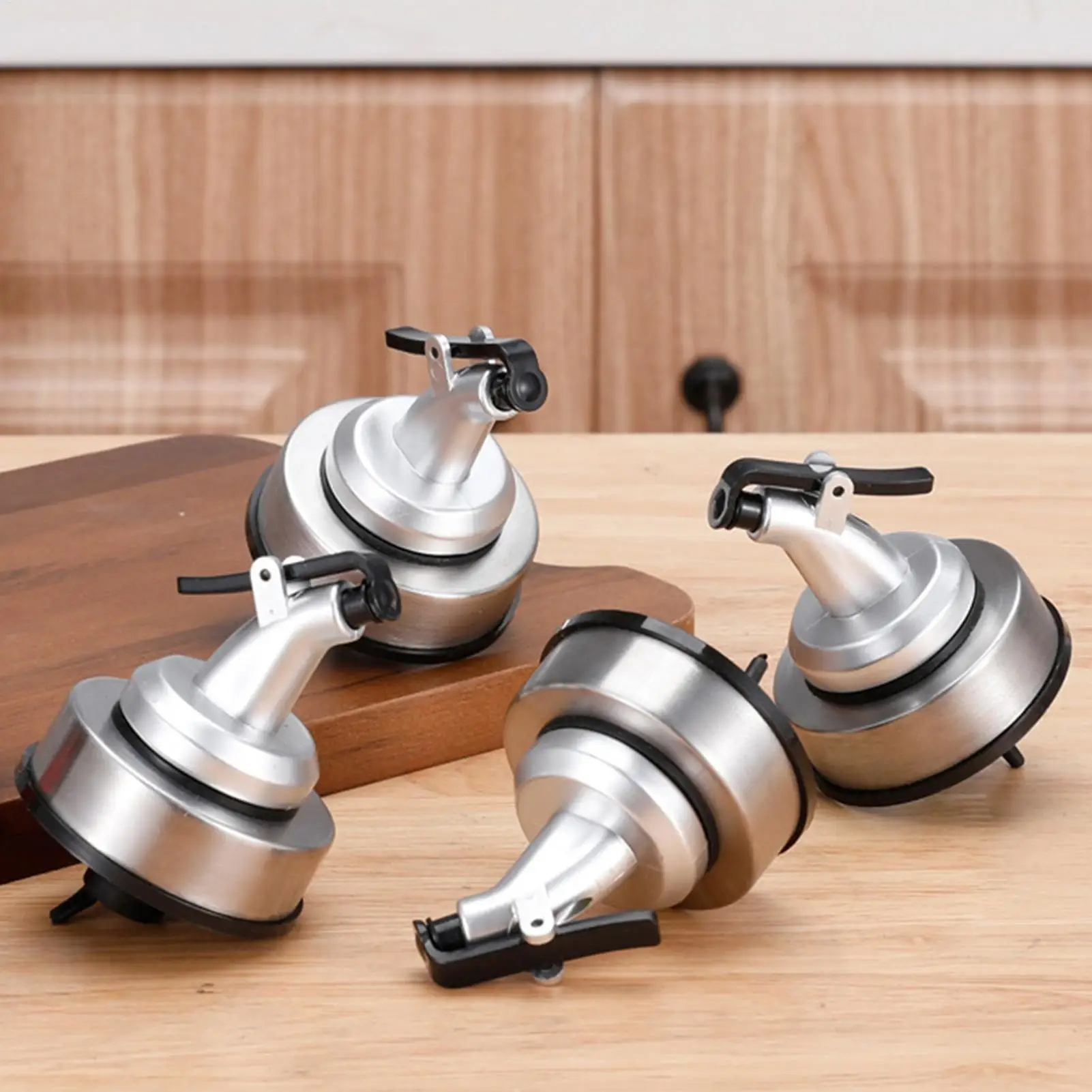 Press-Type Olive Oil Pour Spout Leakproof Stainless Steel Nozzle Durable Bottle Pourer Nozzle for Kitchen Dining Table Parties