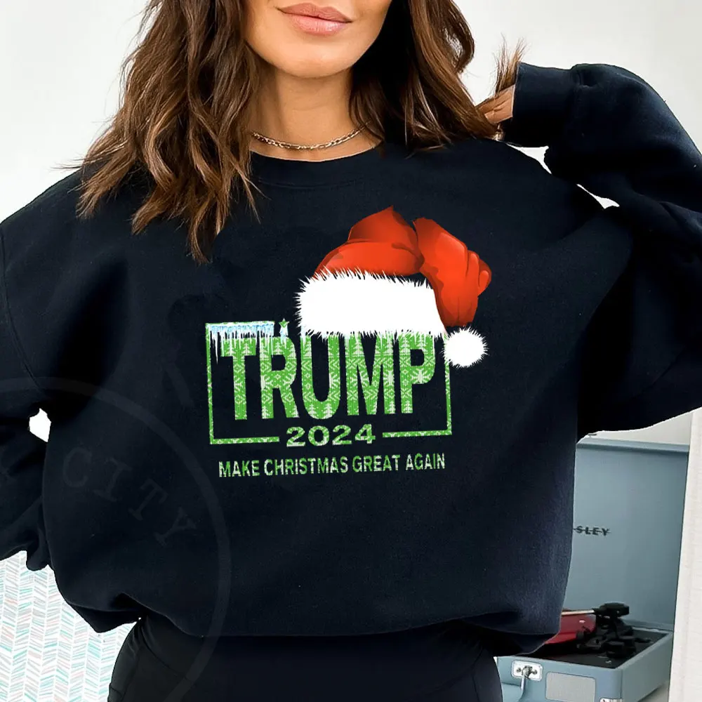 Trump eua 2024 moletom de natal feminino moletom y2k roupas engraçadas kawaii outono topos fazer a américa grande novamente