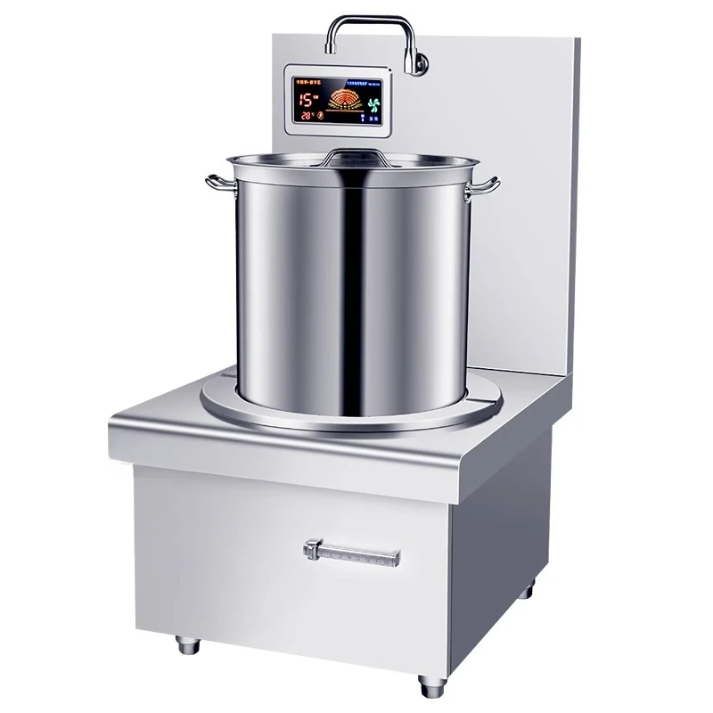 Commercial induction cooker high power 8000W flat soup stove hotel kitchen 15KW single head bantam stove low soup stove