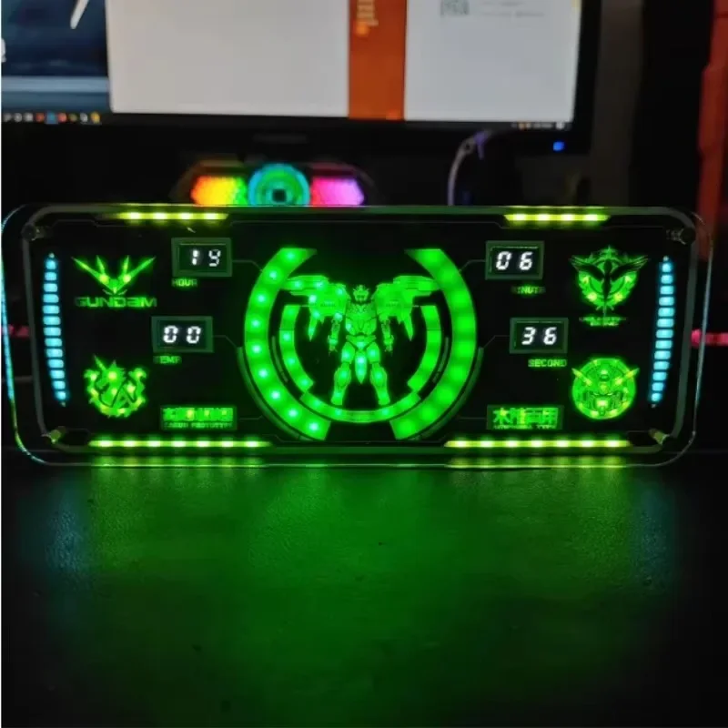 Cyberpunk RGB LED 닉시 형광 튜브 시계 디지털 테이블, 디스플레이 데스크탑, 사이버 펑크, 전자 스포츠 룸 액세서리