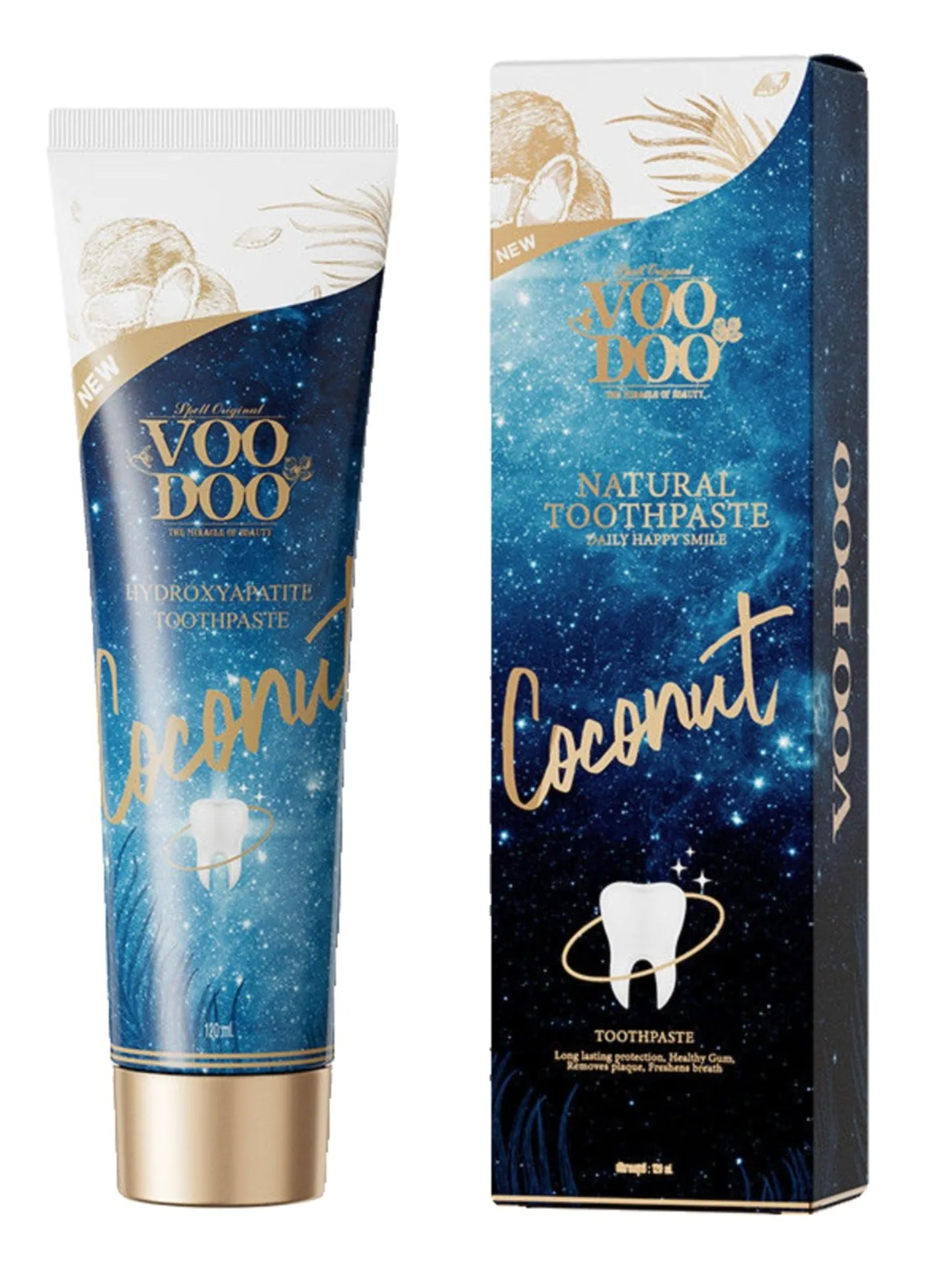Fluoride-Free Toothpaste, Removes Yellow & Smoke Stains, Cleans & Freshens Breath, Gentle Formula, 120g x 2pcs