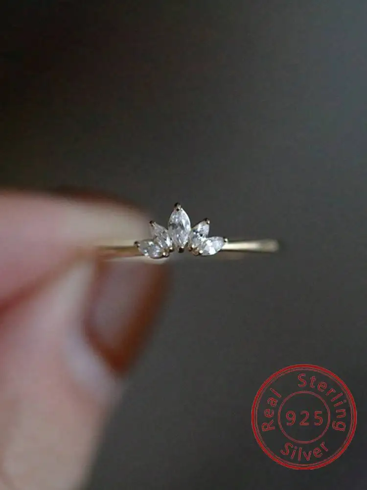 

925 Sterling Silver Luxury Simplicity Classic Gorgeous Zircon Crown Ring For Women Anniversary Wedding High Quality Fine Jewelry