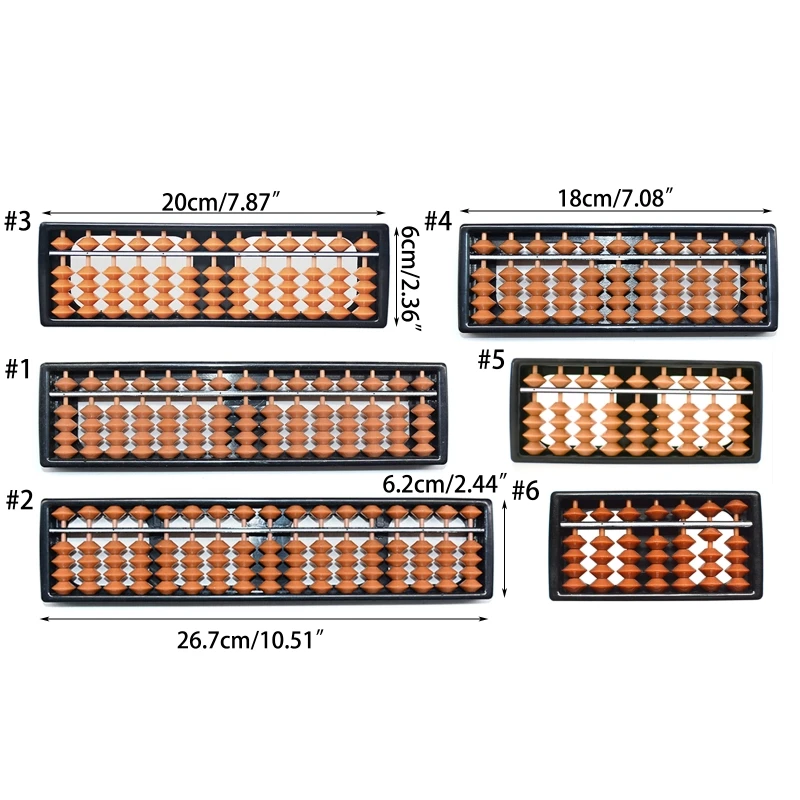 Wood Abacus Chinese Abacus Calculator 7 Column to 17 Column Toddler Counting Toys for Kids Students