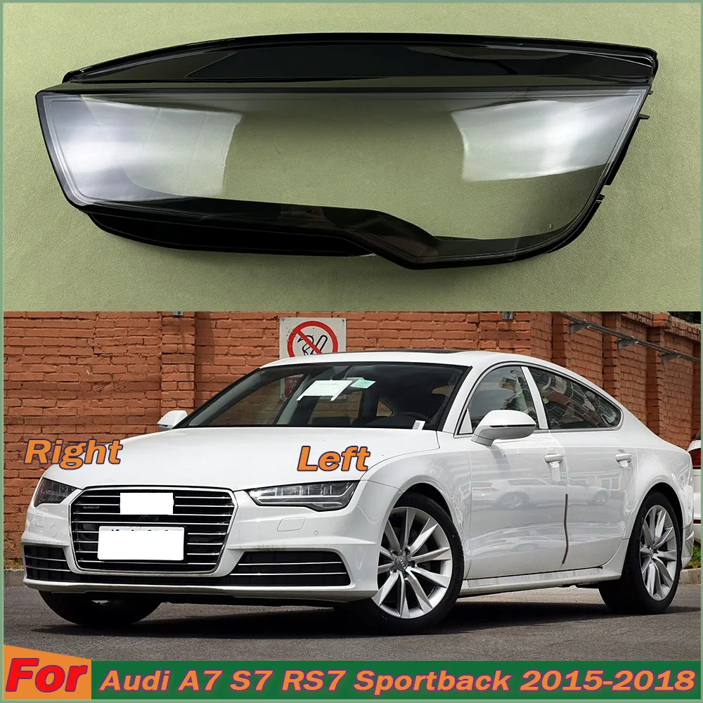 

Transparent Lampshade Compatible For Audi A7 S7 RS7 2015 2016 2017 2018 No Line Headlight Lens Cover Clear Plastic Shell Cover