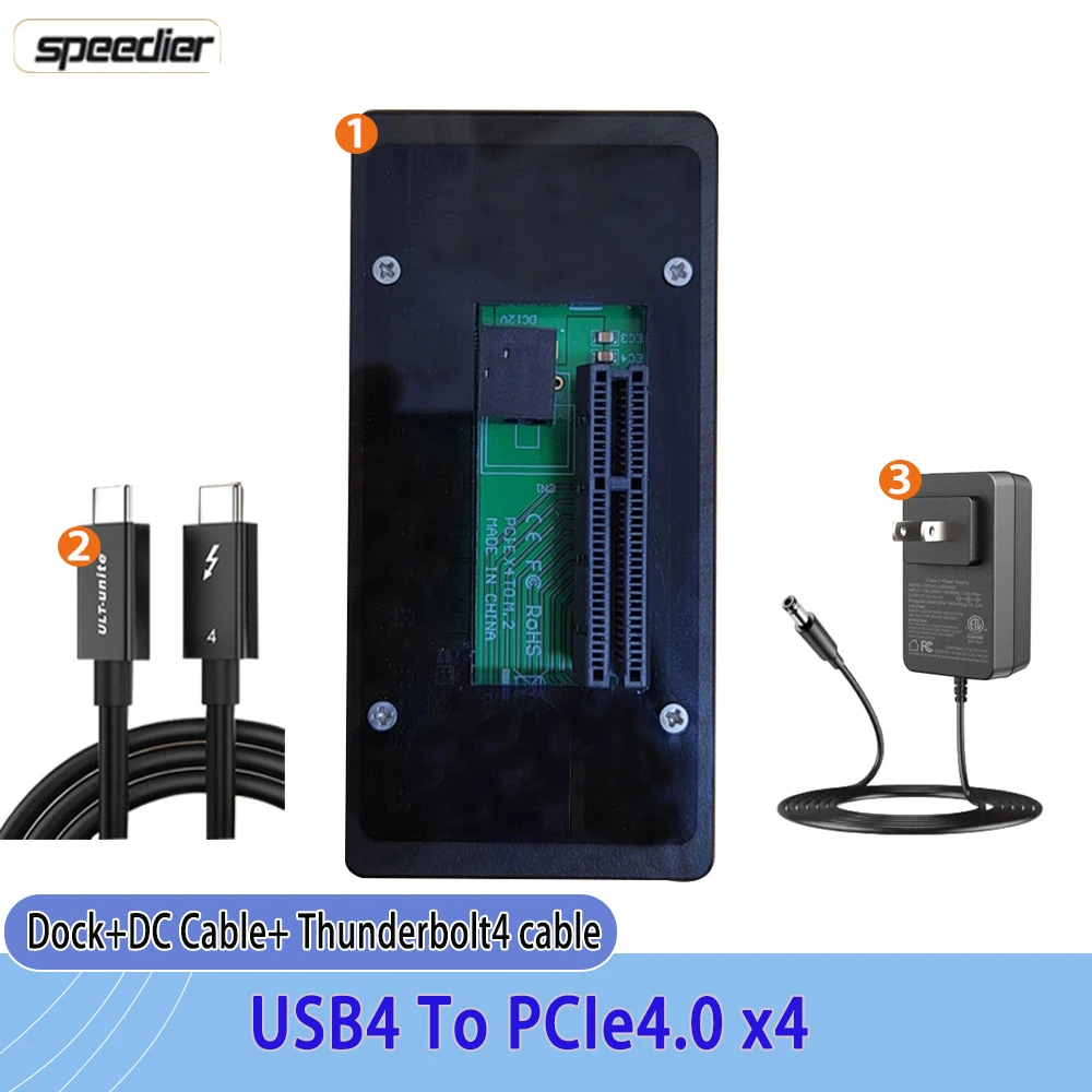 

Адаптер USB4 к PCIe 4.0 X4, док-станция 40 Гбит/с, кабель Thunderbolt, питание постоянного тока, ноутбук, инновационный 5,1, устройство чтения карт с небольшим слотом 7,1