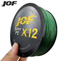JOF 12 Strands 500M 300M 100M PE Braided Fishing Line Tresse Peche Saltwater Fishing Weave Multifilament X12 Sea Fishing Line