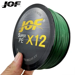 JOF 12 Strands 500M 300M 100M PE Braided Fishing Line Tresse Peche Saltwater Fishing Weave Multifilament X12 Sea Fishing Line