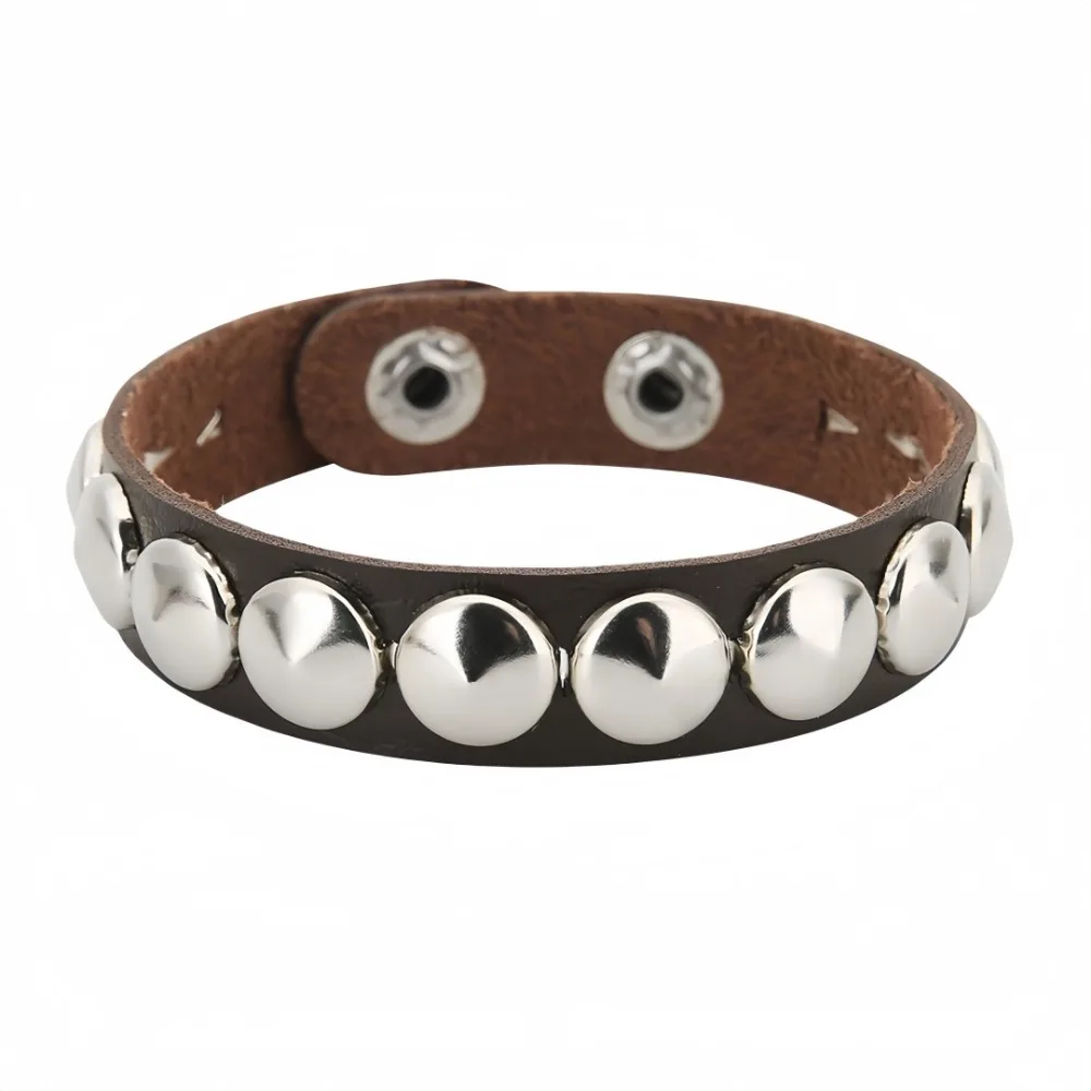 

Fashion Round-point rivet Street Punk Leather Bracelets Gothic Adjustable Bangle Bracelet Punk Studded Bracelet Unisex