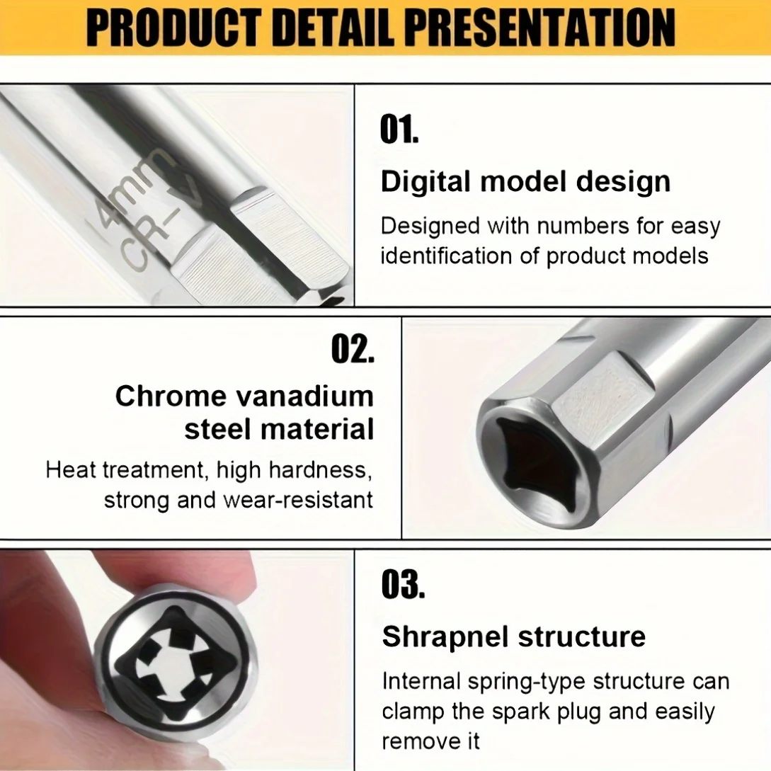 Zündkerze Steckschlüssel Schlüssel Adapter 14mm 16mm Installieren Ersetzen Reparatur Kit Drehmoment Magnetische Entfernen Entfernung Auto reparatur Werkzeug – Detail 3