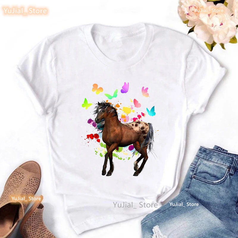 Colorful Pug Dog Puppy Print T Shirt Girls Cockatiel Parrots Horse Zebra Bunny Rabbit Butterfly Tshirt Women Harajuku Shirt