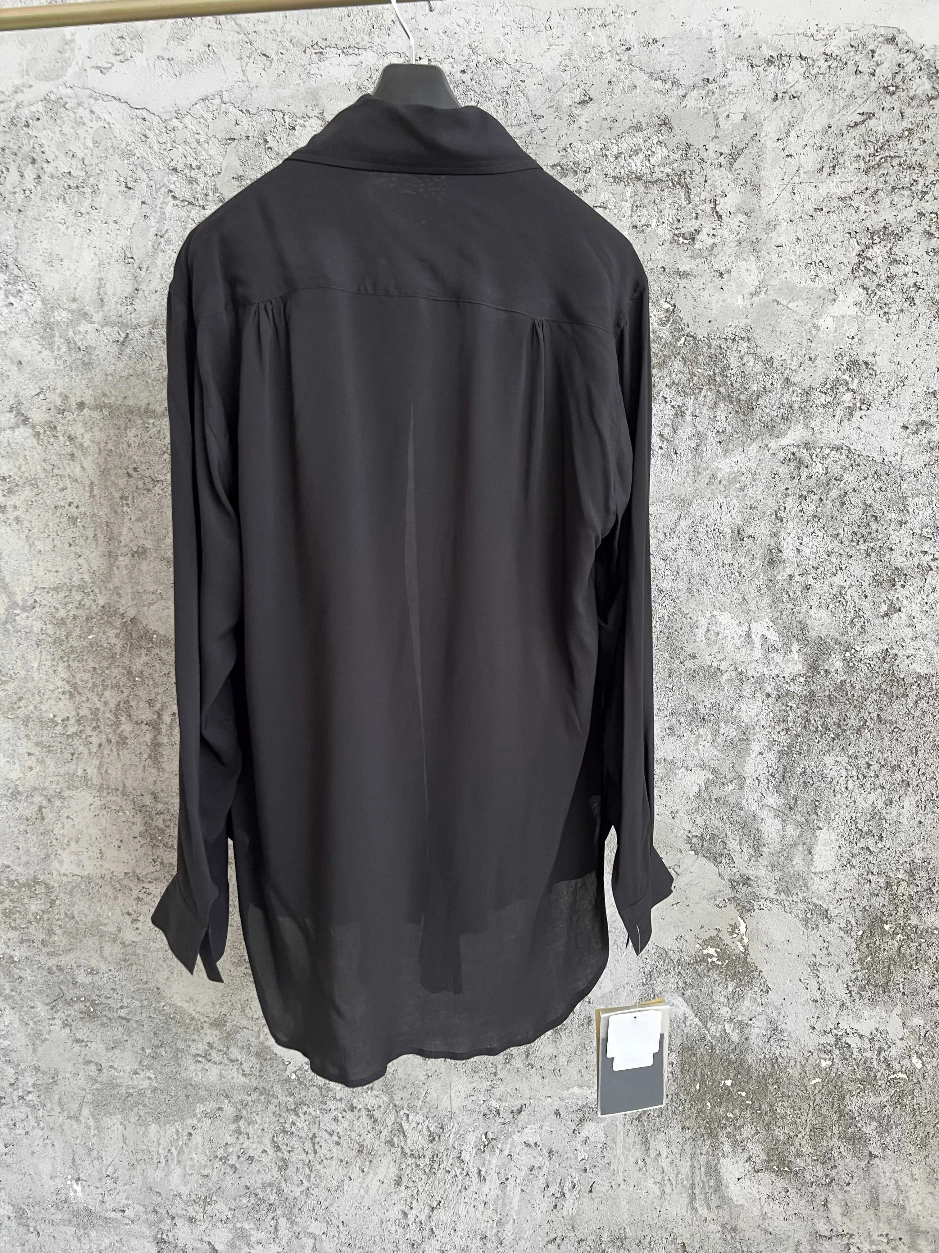 Japanese-style original dark Japanese black retro hole bow collar shirt