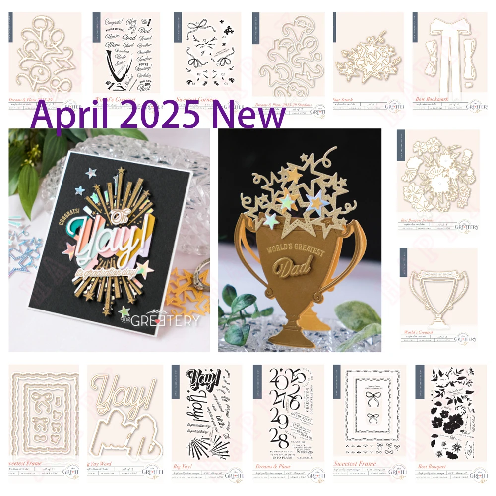 

2025 New Best Bouquet Metal Cutting Dies Stamp Stencil For Dreams & Plans Scrapbook Diary Decoration Embossing Template DIY Card
