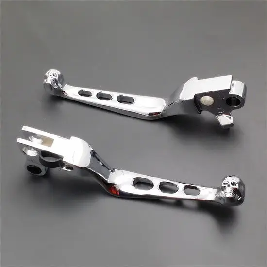 Chrome Skull Brake Clutch Lever for Harley Fat Boy Dyna Road King 883 1200 FLHR