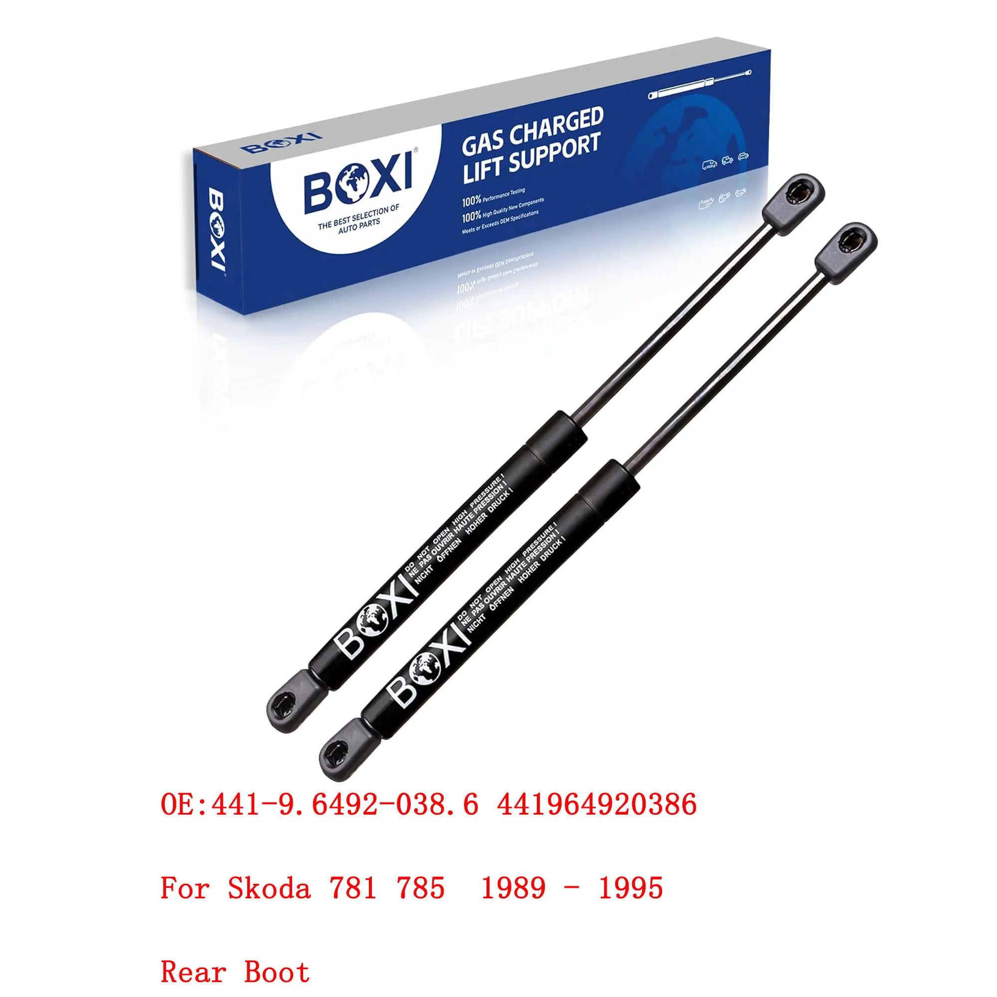 BOXI 2Pcs Rear Boot Support Shock Damper Strut For Skoda 781 785 1989 - 1995 441964920386 441-9.6492-038.6 Gas Spring Lift Strut