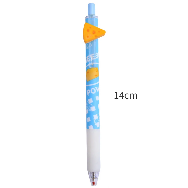 4Pcs Kawaii Cheese Egg Gel Pen Black 0.5mm Ink Cute Press Style Ballpoint Pen writing pens Office School Stationery supplies