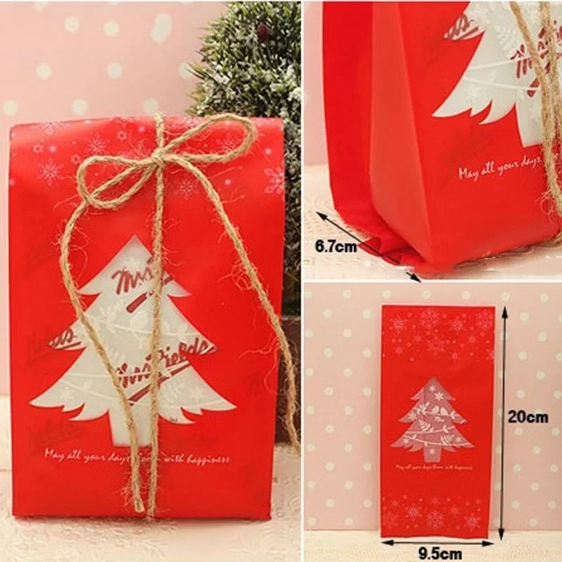 

15Pcs Christmas Candy Box New Year Gift Box Xmas Tree Snowflake Gift Cookies Pack Bag for Event Party