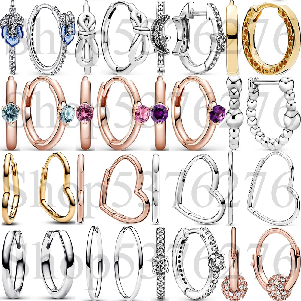 

Стерлингового Серебра 925, пасьянс Huggie, полумесяц, звезды, моменты, братки, цветок, модные серьги-кольца для женщин, подарок, ювелирные изделия своими руками