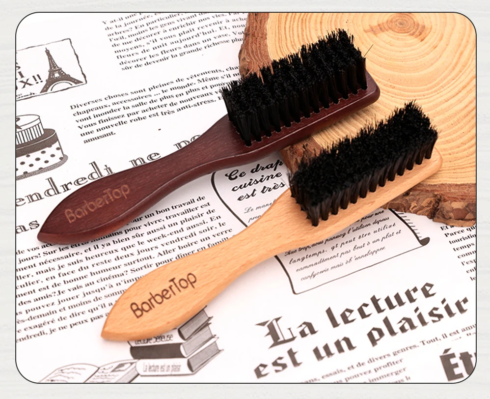 Barbertop Männer Bart Pinsel Wooded Griff Weiche Haar Reinigung Pinsel Gebrochenes Haar Entfernen Kamm Friseur Neck Duster Barber Tools – Detail 13