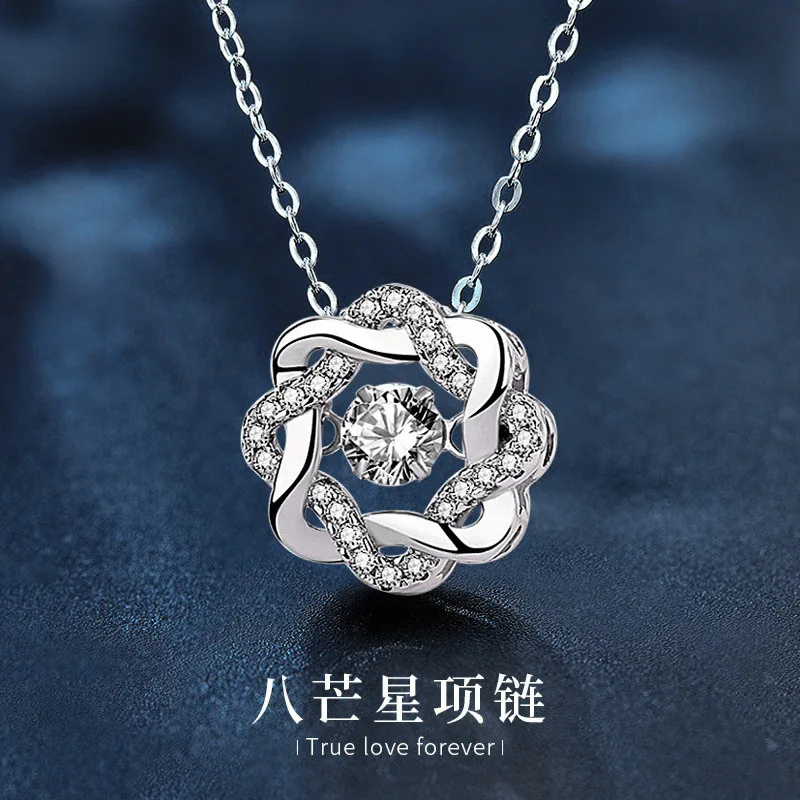 

Оптовая продажа: Женское элитное украшение — колье-подвеска Mosang Diamond из чистого серебра 925 пробы в форме восьмиугольной звезды, цепочка на ключицу