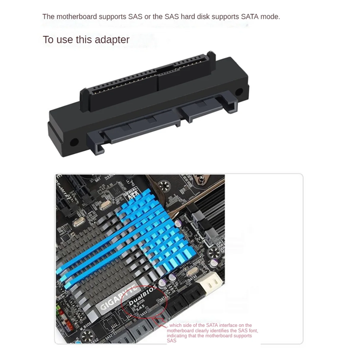 HOT 1PCS SFF-8482 SAS Female to SATA Male 15Pin Bend Head 90 Degree Angle Adapter Converter for Motherboard Cable