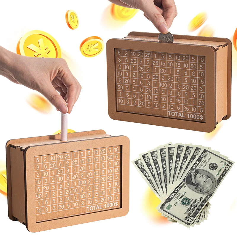 1000/2000/3000 Money Box with Counter Saving Goal Piggy Bank Cash Savings Box Money Organizer Money Drawer for Kids Adults