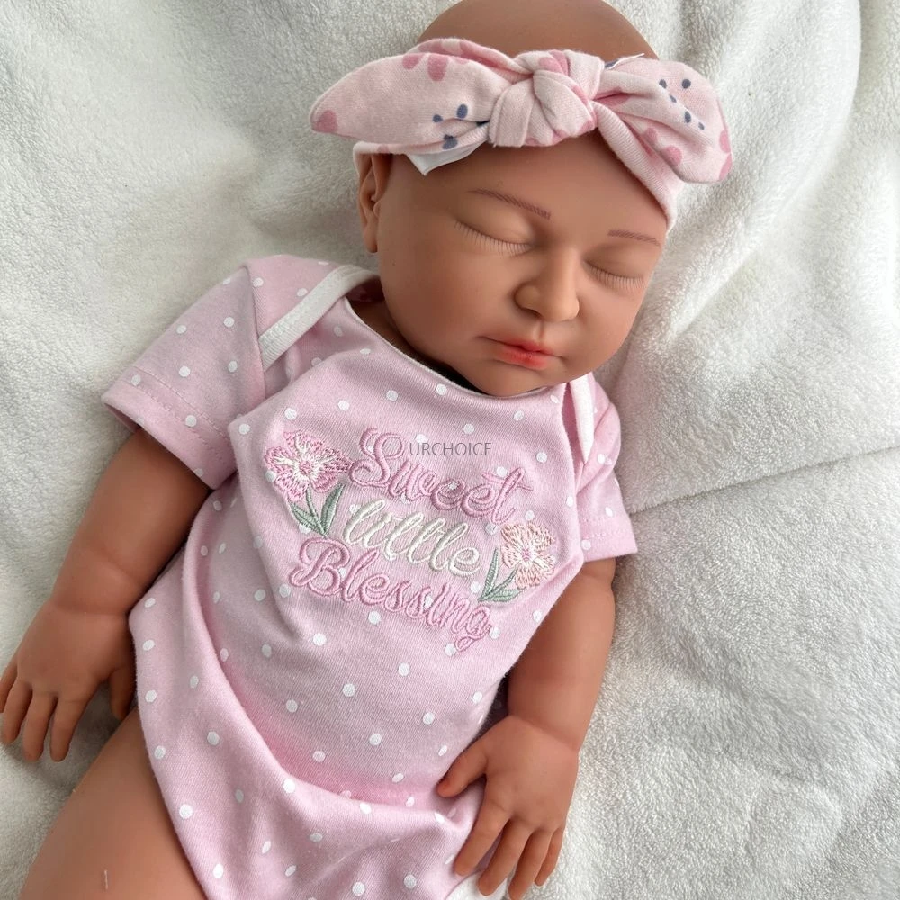 Lavable 22 pulgadas bebé niña realista de silicona renacido muñeca suave textura exquisita detalles muñeca para compañero colección niños juguete