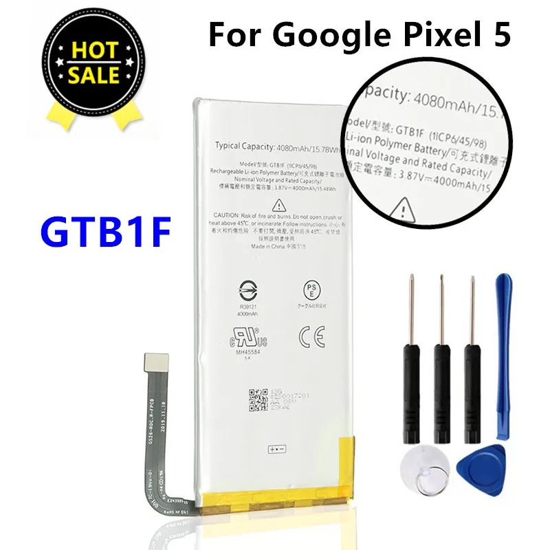 New Original High Quality 4080mAh GTB1F Battery For Google Pixel 5 GD1YQ GTT9Q + Tools