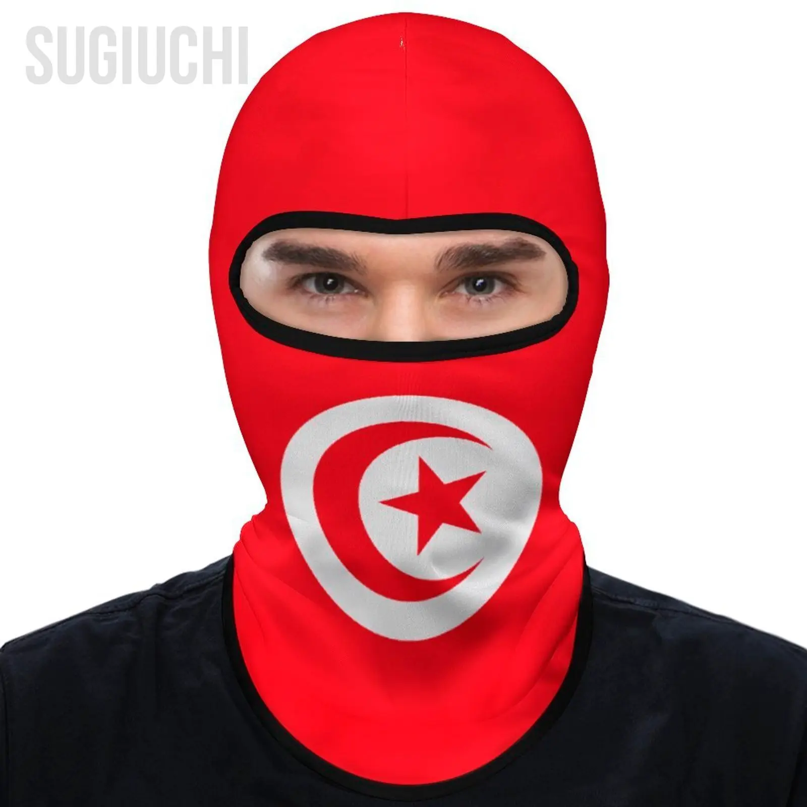 Tunisia Flag Outdoor Cool Sunscreen Motorcycle Face Mask Moto Biker Wind Cap Mask Stopper Windproof Bicycle Cycling Headgear