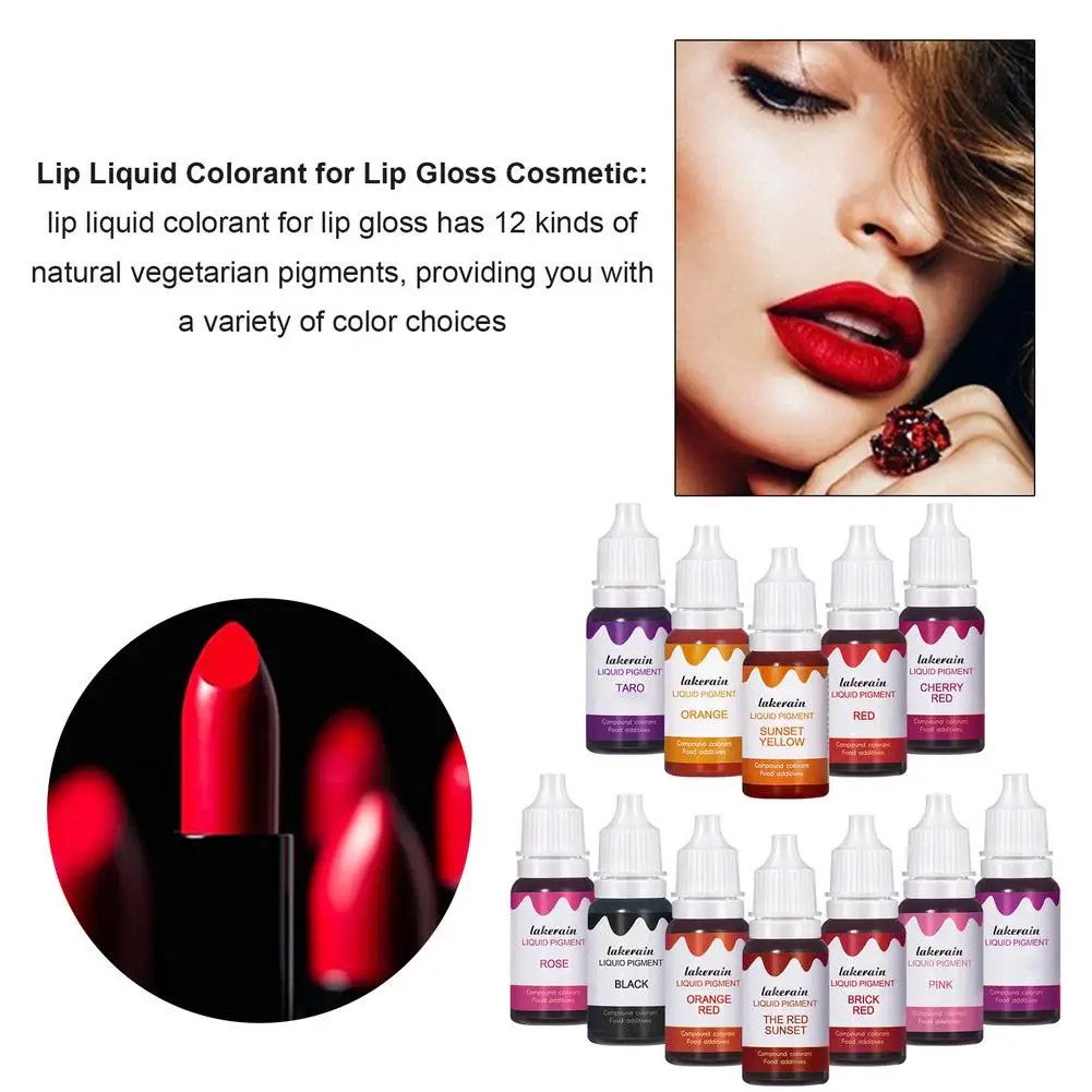 12 cores diy artesanal brilho labial multi-cor tingimento pigmento portátil lipgloss cosméticos para salão profissional doméstico