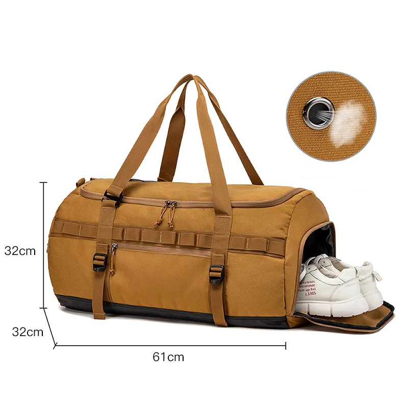 Men Large Travel Handbag Multifunctional Bag With Shoes Pocket Business Trip Luggage Storage Carry On Tote Duffle Backpack Male