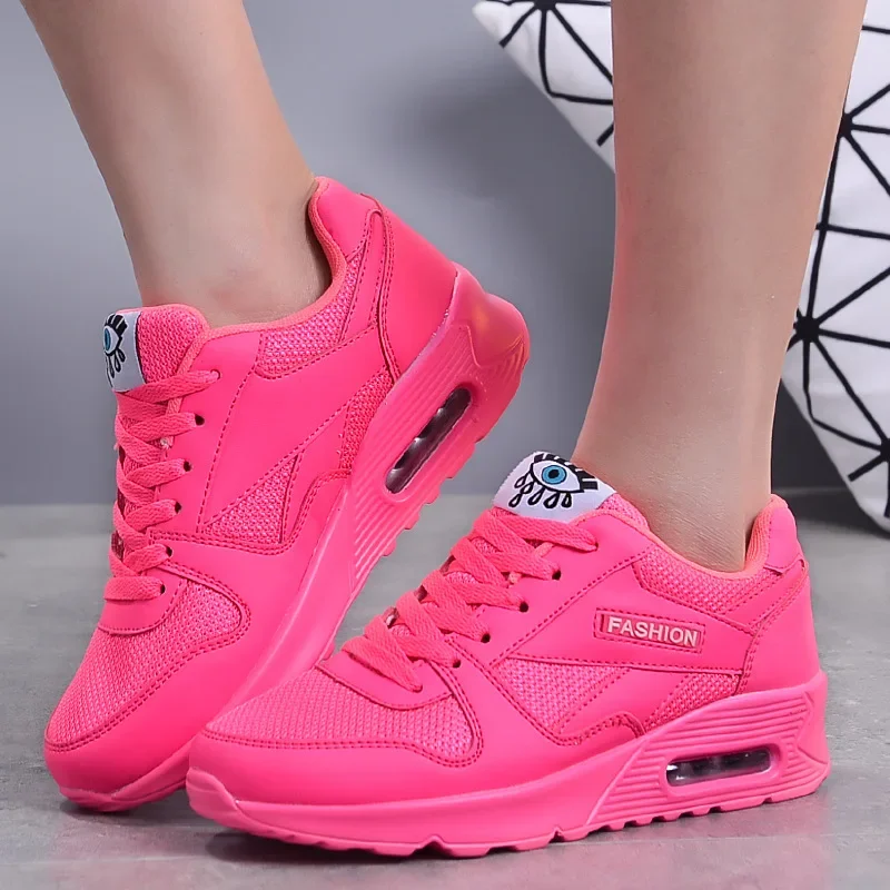 Fashion Air Wedge Platform Sneakers Women Korean Lace-up Casual Sports Shoes for Women\'s Size 34-44 Non Slip Travel Flats