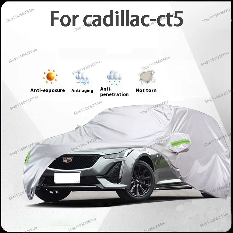 

For Cadillac CT5 Fit Car Cover - Waterproof, Dustproof, Sunshade (UV), Snowproof | Silve Full Cover with All-Day Protection