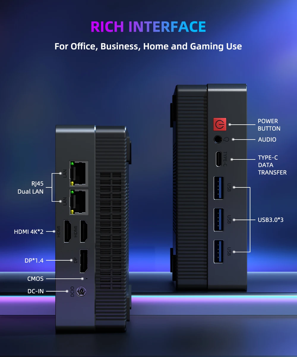 YCTipc AMD Ryzen5 4500U Nuovo Mini PC AMD GPU Windows 11 DDR4 8GB 256GB 16G 512GB SSD Wifi6 BT5.2 HD PC Gamer Computer